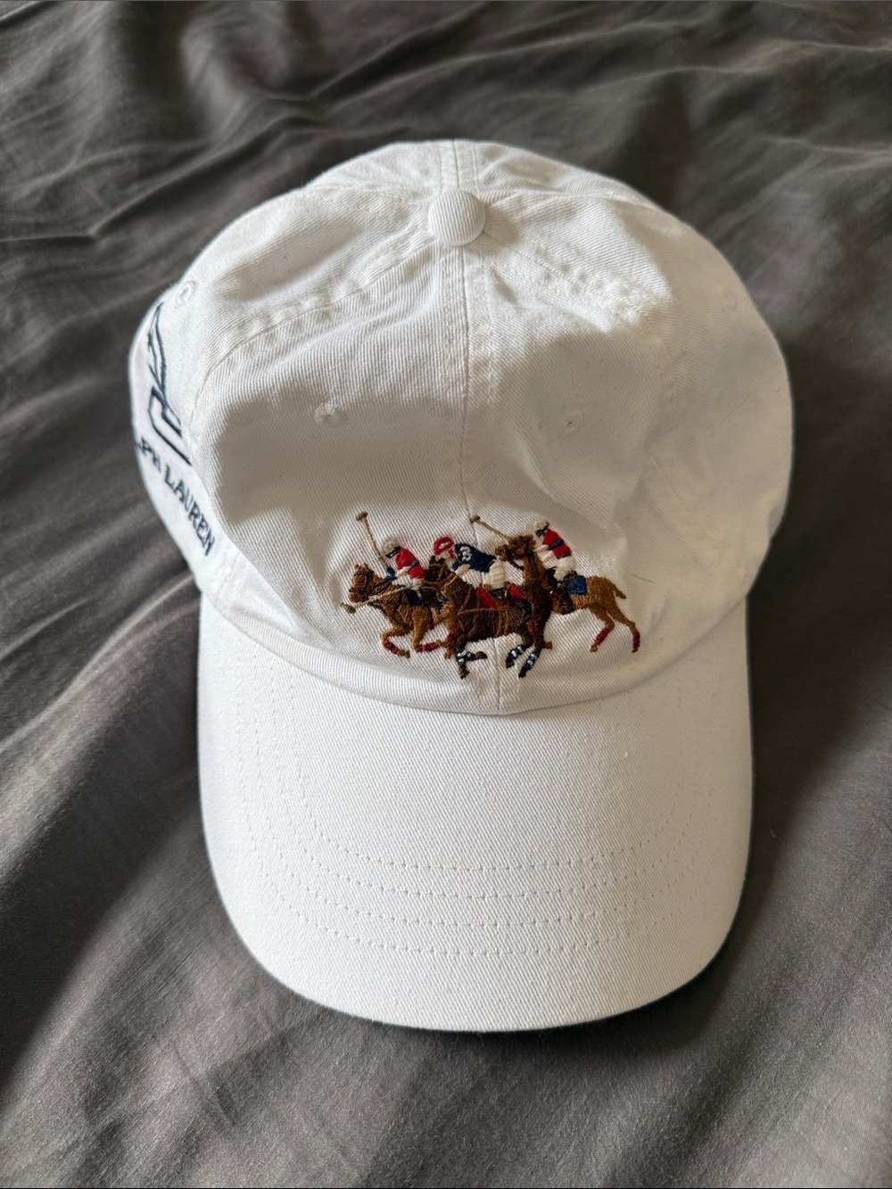 Ralph Lauren White Polo Player Embroidered Baseball Cap